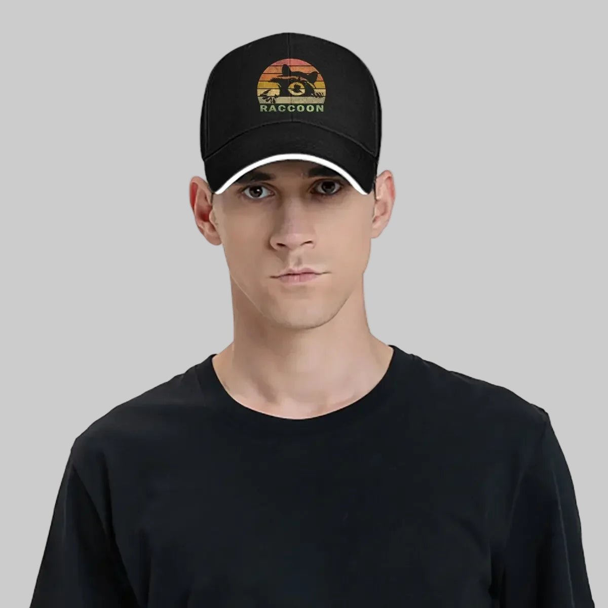 Pure Color Dad Hats Retro Raccoon Men's Hat Sun Visor Baseball